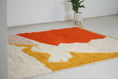 Load image into Gallery viewer, Orange Moroccan Beni Ourain Rug – boho area rug, moroccan shag rug, Handmade Wool Rug