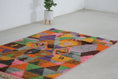 Load image into Gallery viewer, Orange 8x5 Boujad Rug – moroccan shag rug, berber wool rug, Handmade Wool Rug