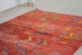 Load image into Gallery viewer, Red 8x5 Boujad Rug – colorful area rug, boho area rug, Handmade Wool Rug