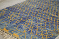 Load image into Gallery viewer, Blue 8x5 Berber Rug – boujaad rug, berber wool rug, Handmade Wool Rug