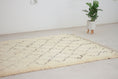 Load image into Gallery viewer, Vintage Moroccan Rug – Handmade Wool Berber rug, 6x10 ft – White beni mguild rug
