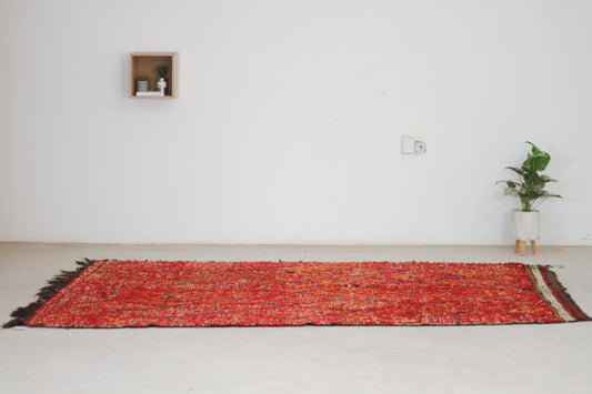 Vintage Moroccan Rug – Handmade Wool Berber rug, 7x10 ft – Red beni mguild rug