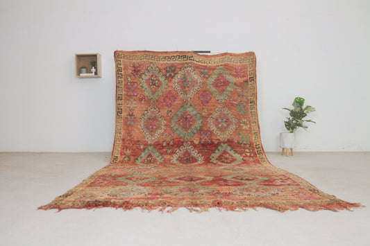 Vintage Moroccan Rug – Handmade Wool Berber rug, 6x11 ft – Red beni mguild rug