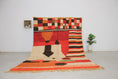 Load image into Gallery viewer, Orange 8x5 Berber Rug – pink moroccan rug, moroccan tribal rug, Handmade Wool Rug