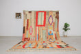 Load image into Gallery viewer, Orange 8x5 Boujad Rug – area rugs boho, boujad rugs morocco, Handmade Wool Rug