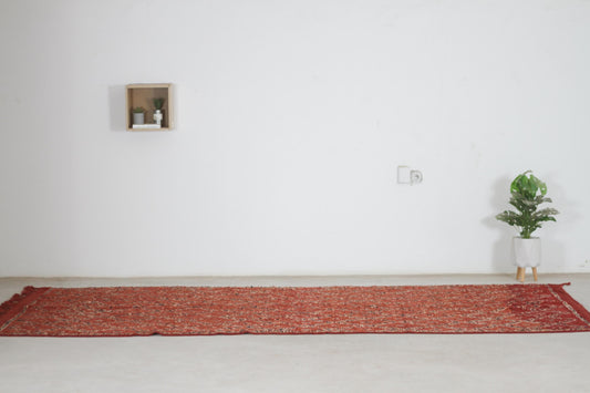 Vintage Moroccan Rug – Handmade Wool Berber rug, 6x12 ft – Red beni mguild rug