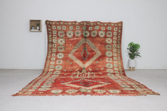 Vintage Moroccan Rug – Handmade Wool Berber rug, 6x11 ft – Red beni mguild rug