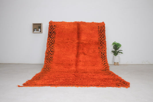 Vintage Moroccan Rug – Handmade Wool Berber rug, 5.5x10 ft – Orange beni mguild rug