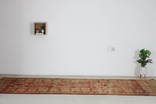 Vintage Moroccan Rug – Handmade Wool Berber rug, 6x12 ft – Brown beni mguild rug