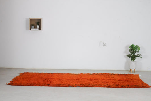 Vintage Moroccan Rug – Handmade Wool Berber rug, 5.5x10 ft – Orange beni mguild rug