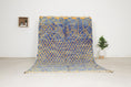 Load image into Gallery viewer, Blue 8x5 Berber Rug – boujaad rug, berber wool rug, Handmade Wool Rug