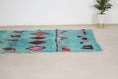 Load image into Gallery viewer, Turquoise 8x5 Moroccan Colorful Rug – area rugs boho, berber area rugs, Handmade Wool Rug