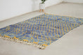 Load image into Gallery viewer, Blue 8x5 Berber Rug – boujaad rug, berber wool rug, Handmade Wool Rug