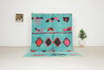 Load image into Gallery viewer, Turquoise 8x5 Moroccan Colorful Rug – area rugs boho, berber area rugs, Handmade Wool Rug