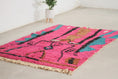 Load image into Gallery viewer, Pink 8x5 Berber Rug – boho style rug, colorful rug, Handmade Wool Rug