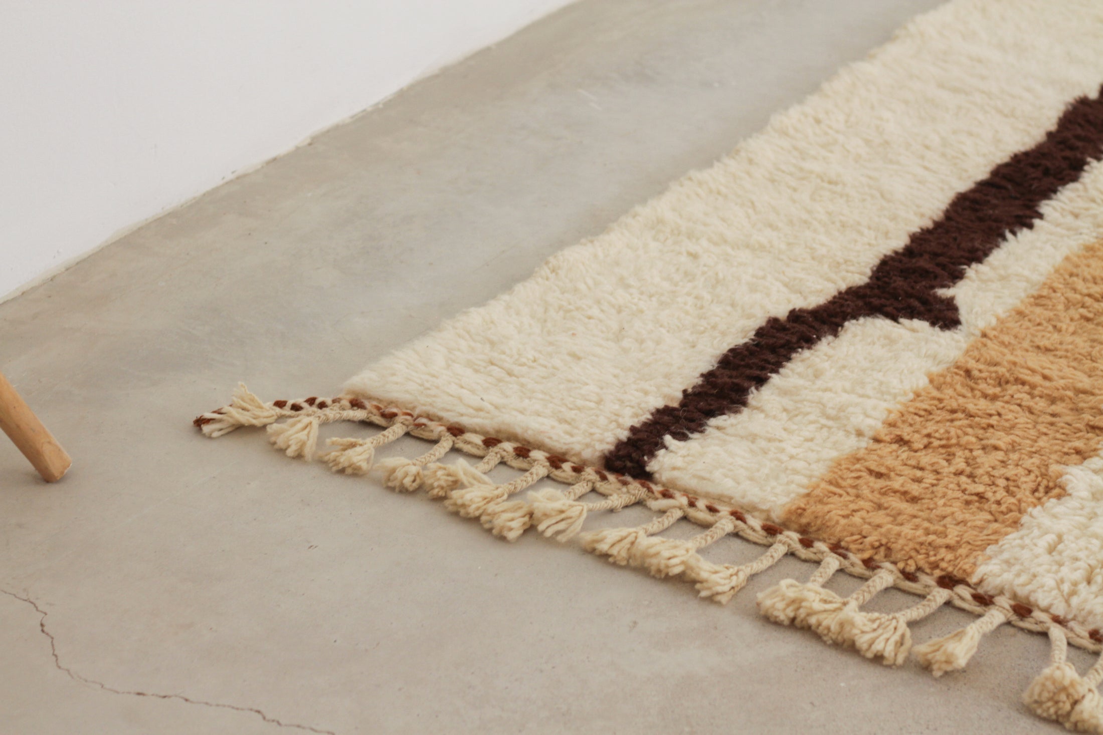 Beige Moroccan Beni Ourain Rug – moroccan berber rug, bohemian area rugs, Handmade Wool Rug