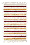 Load image into Gallery viewer, Full Bands striped wool rug, burgundy bands and ochre yellow stripes on cream, full view
