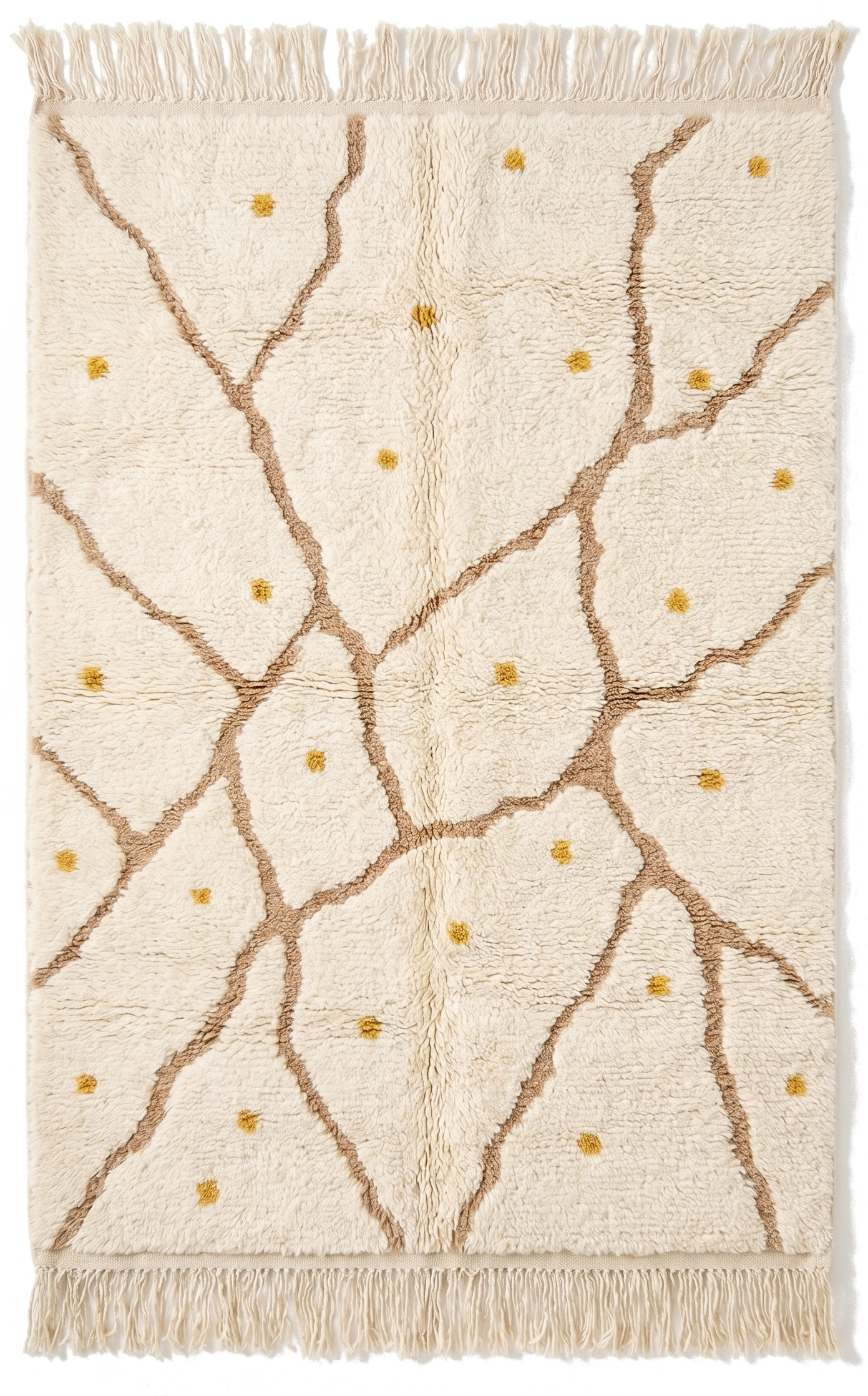 Beige Moroccan Beni Ourain Rug