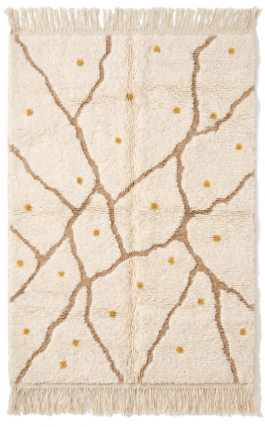 Beige Moroccan Beni Ourain Rug