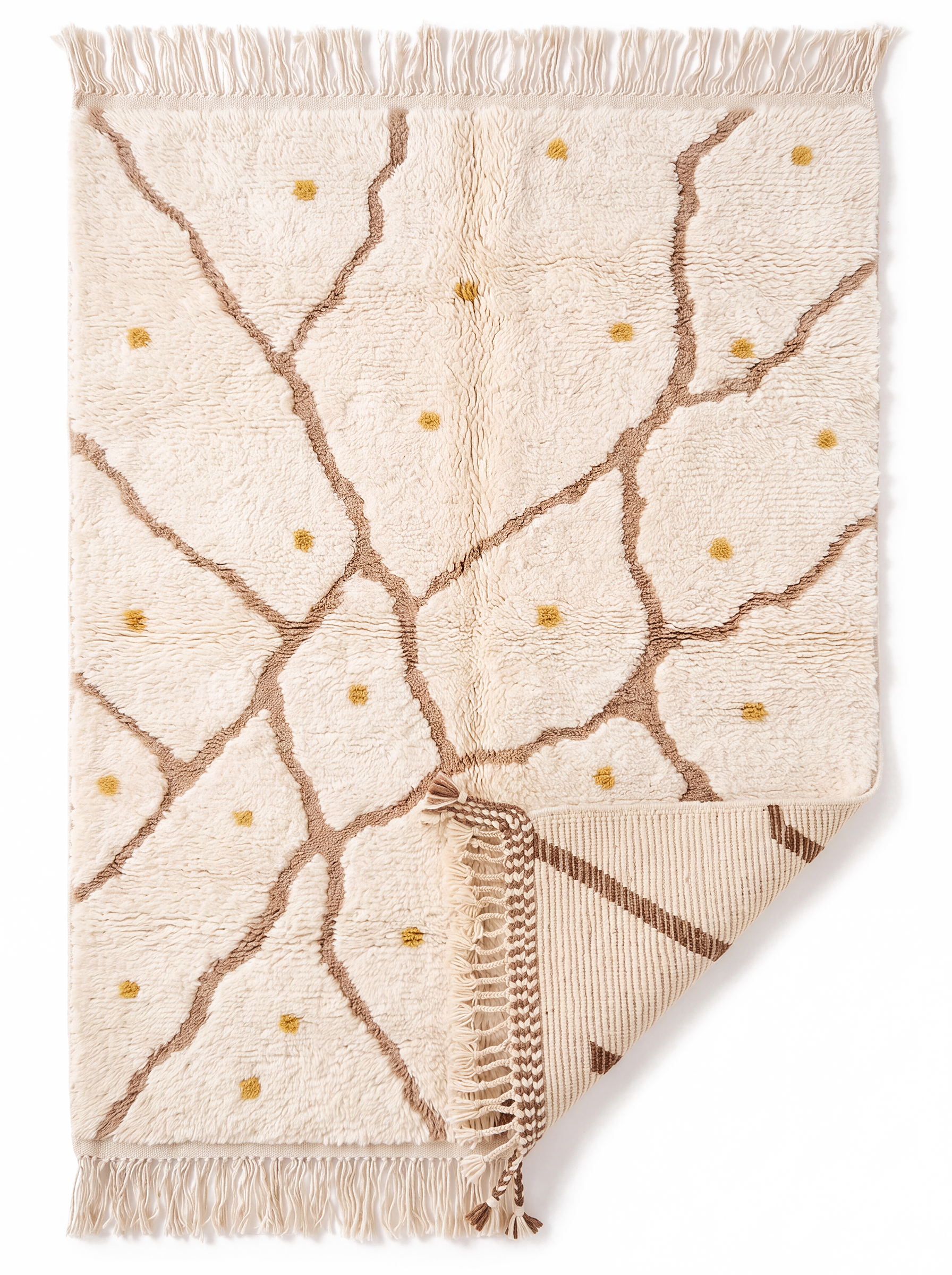 Beige Moroccan Beni Ourain Rug