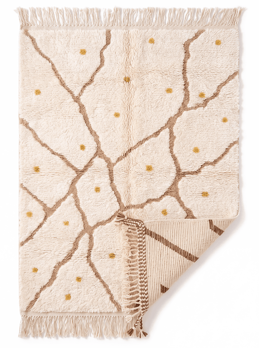 Beige Moroccan Beni Ourain Rug