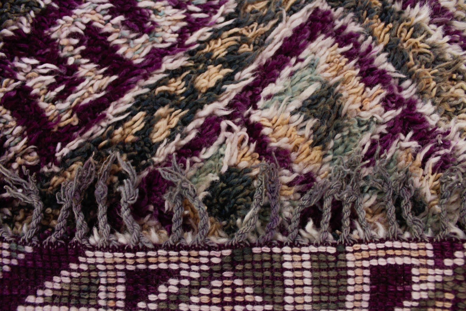 Vintage Moroccan Rug – Handmade Wool Berber rug, 12x6 ft – Purple beni mguild rug