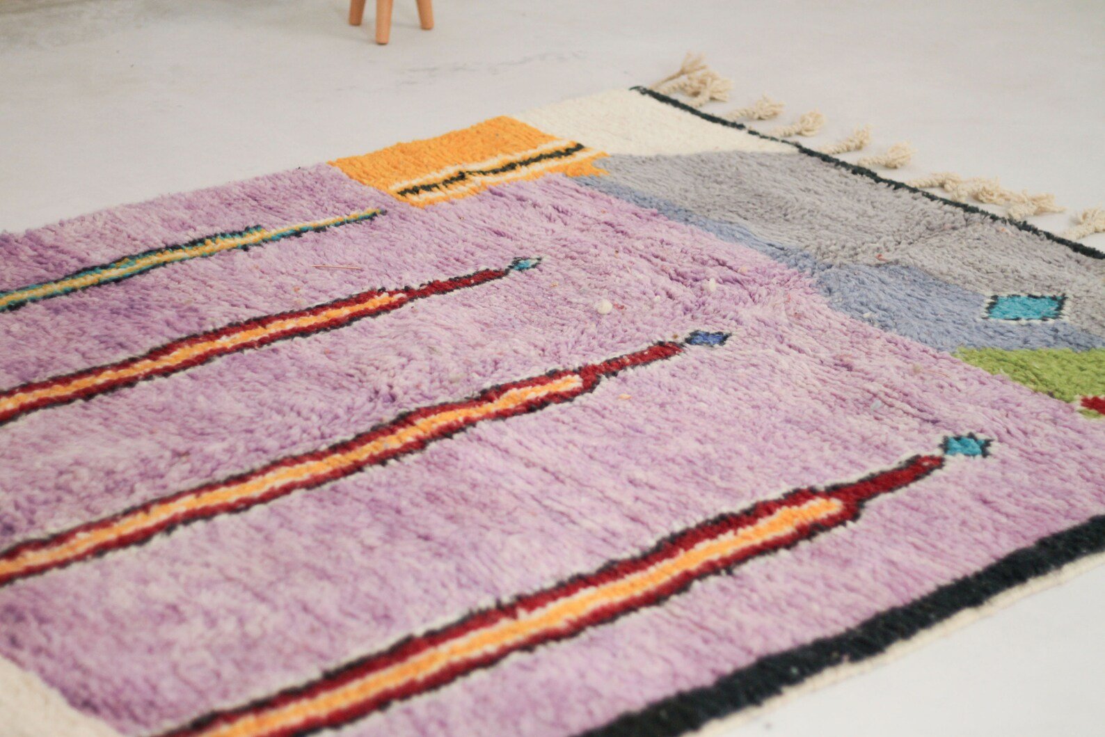 Purple 8x5 Berber Rug – moroccan tribal rug, boho style rug, Handmade Wool Rug