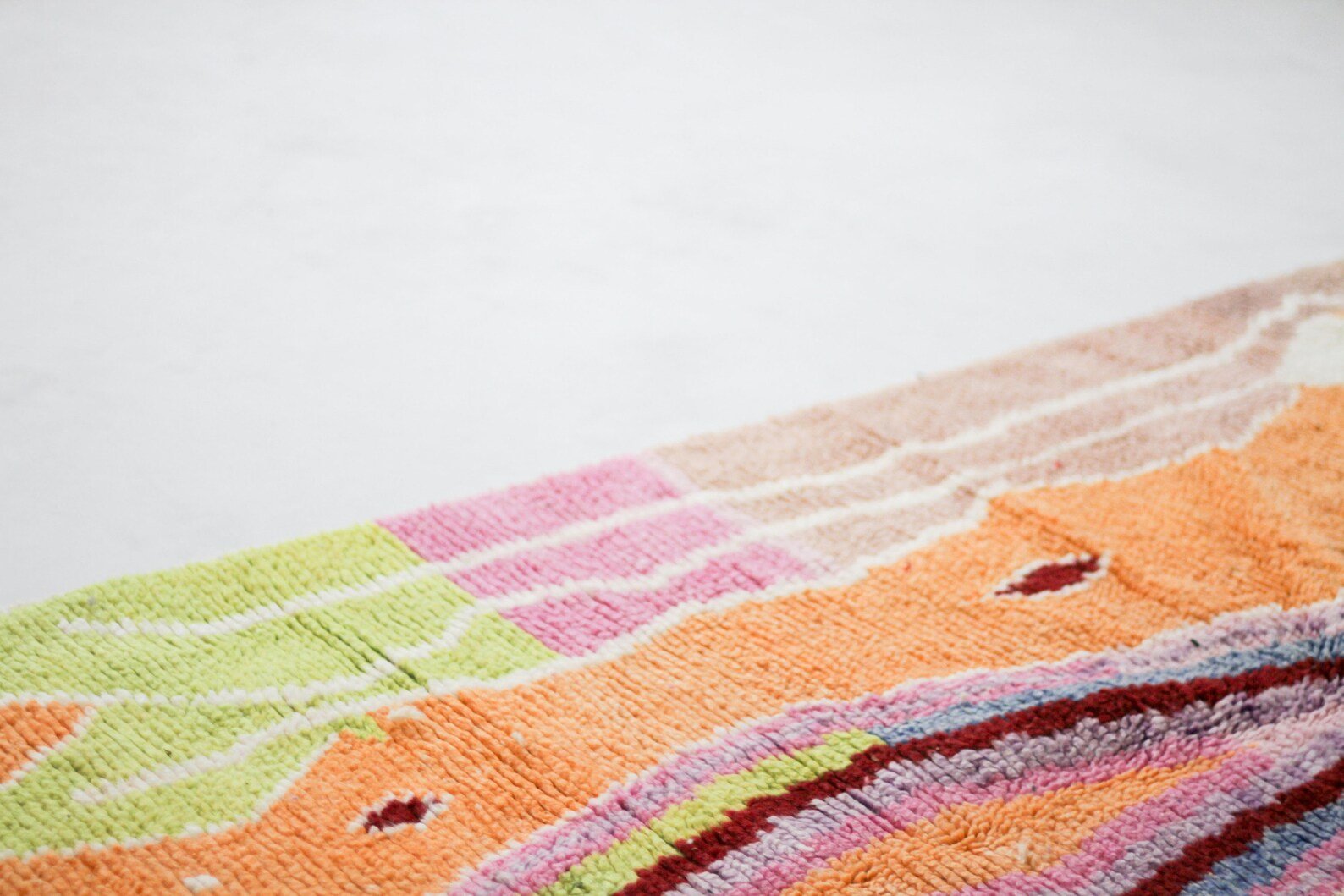 Orange 8x5 Berber Rug – area rugs berber, berber wool rug, Handmade Wool Rug