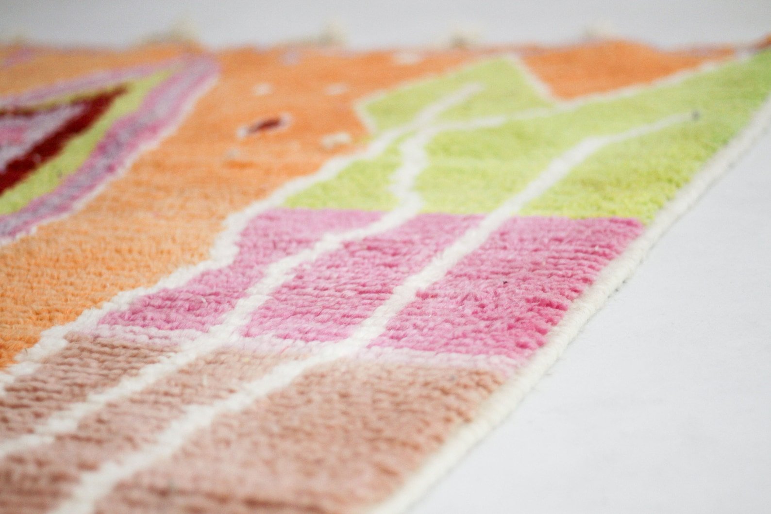 Orange 8x5 Berber Rug – area rugs berber, berber wool rug, Handmade Wool Rug