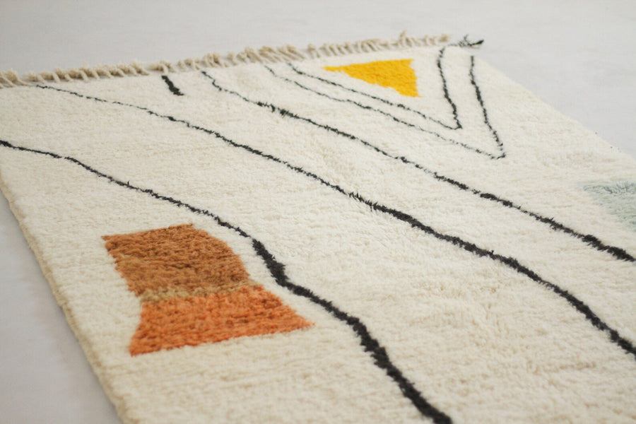 Berber Beni Ourain Rug – beni ourain moroccan rug, moroccan shag rug, Handmade Wool Rug