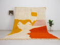 Load image into Gallery viewer, Orange Moroccan Beni Ourain Rug – boho area rug, moroccan shag rug, Handmade Wool Rug
