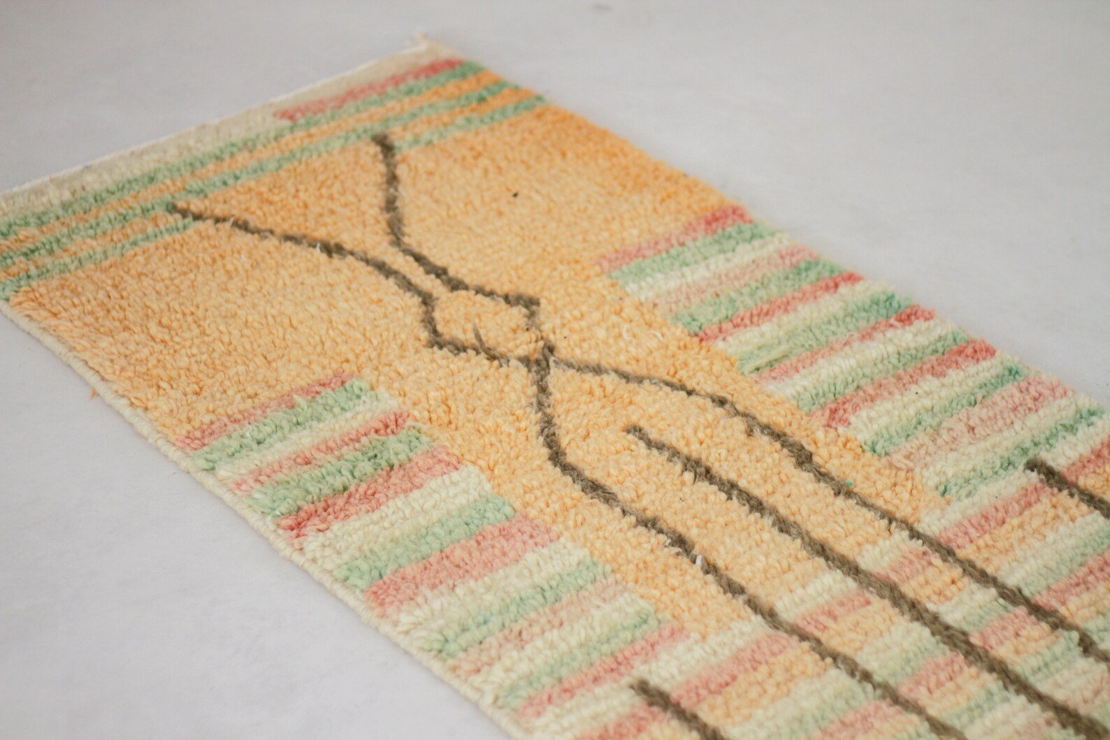 Orange 10x2 Boujad Runner Rug – moroccan runner rugs, handmade runner rug, Handmade Wool Rug