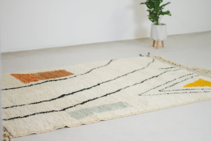 Berber Beni Ourain Rug – beni ourain moroccan rug, moroccan shag rug, Handmade Wool Rug