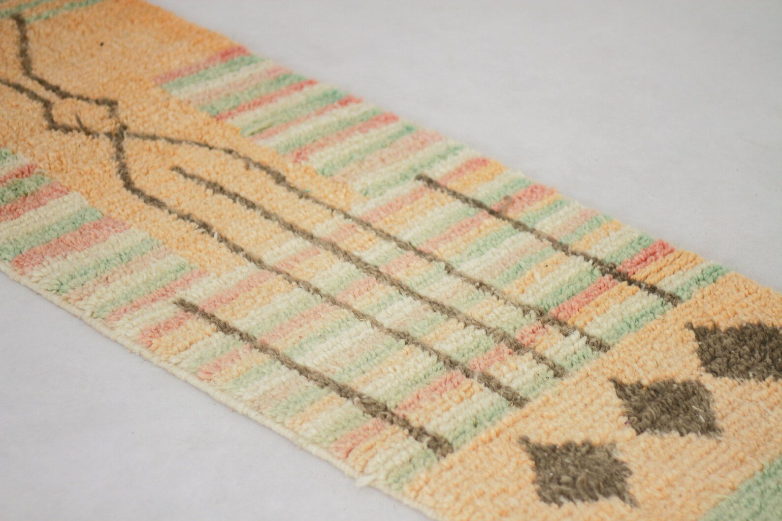 Orange 10x2 Boujad Runner Rug – moroccan runner rugs, handmade runner rug, Handmade Wool Rug