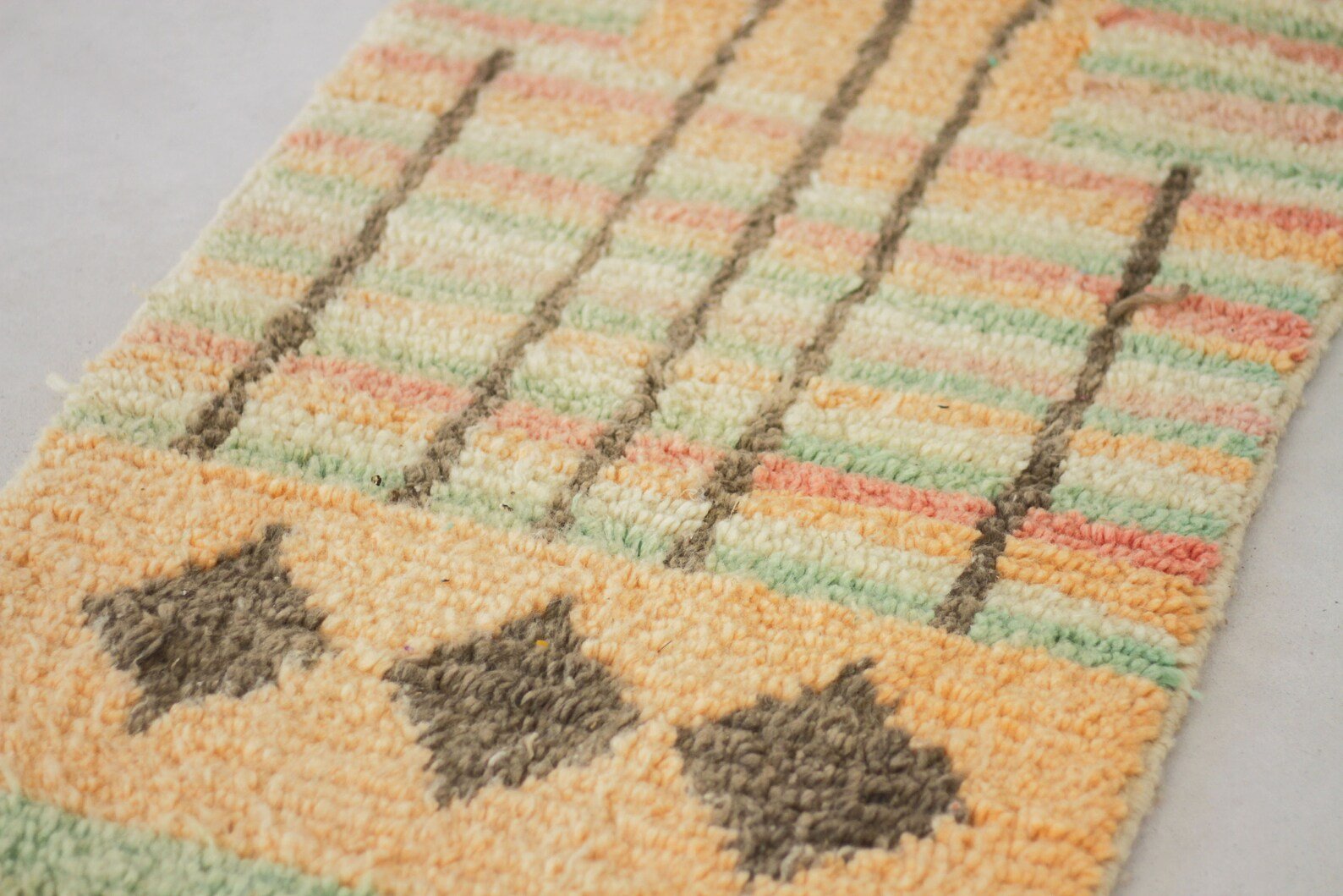 Orange 10x2 Boujad Runner Rug – moroccan runner rugs, handmade runner rug, Handmade Wool Rug