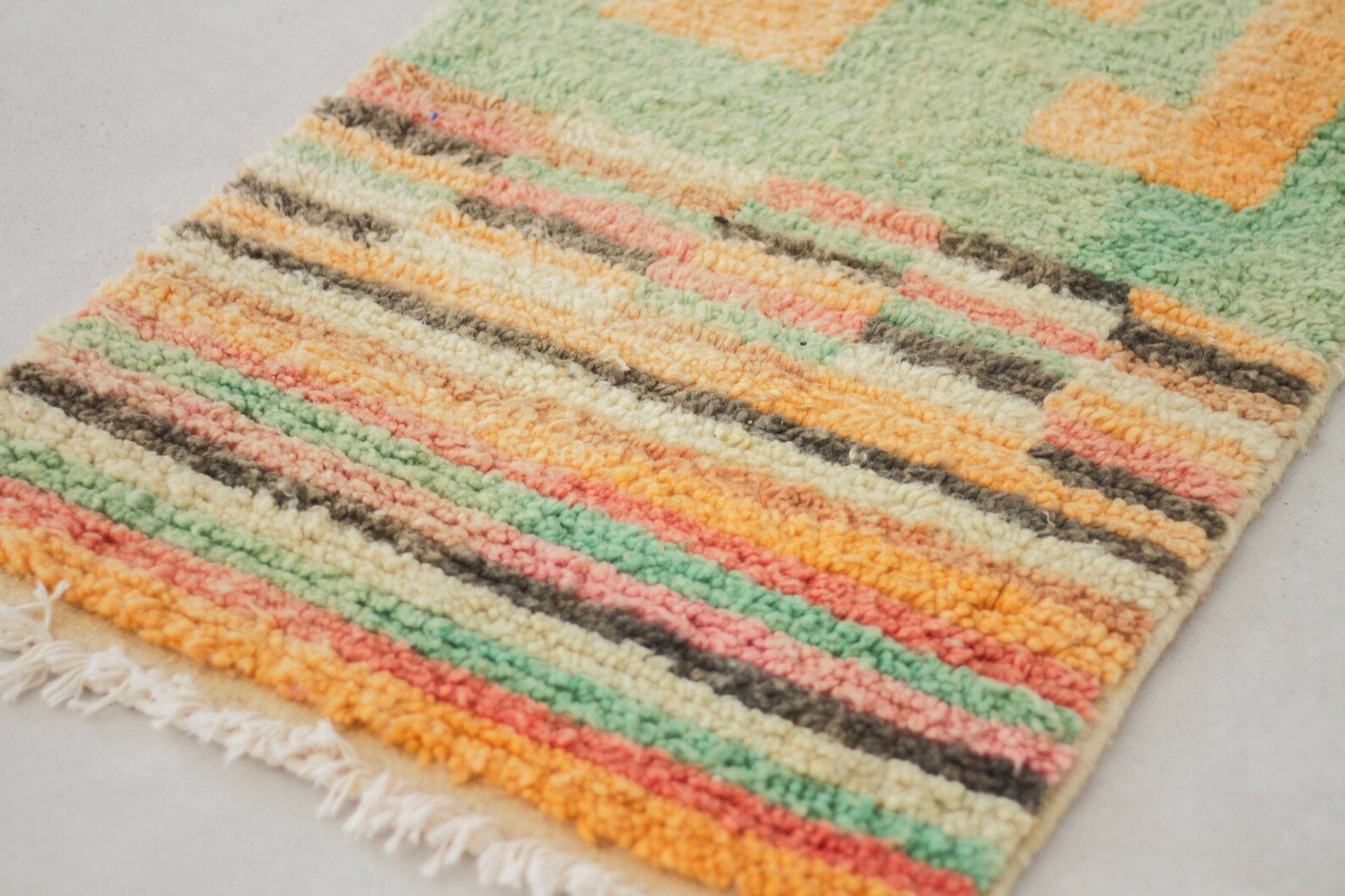 Orange 10x2 Boujad Runner Rug – moroccan runner rugs, handmade runner rug, Handmade Wool Rug