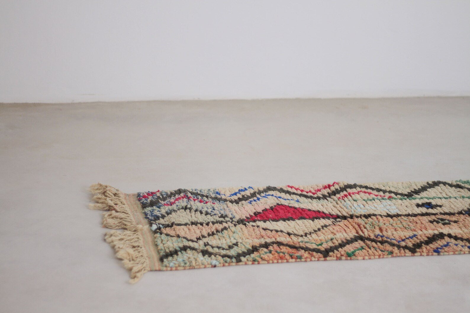 Multicolored 9.5x2 Boujad Runner Rug – rug runner, hallway runner rugs, Handmade Wool Rug