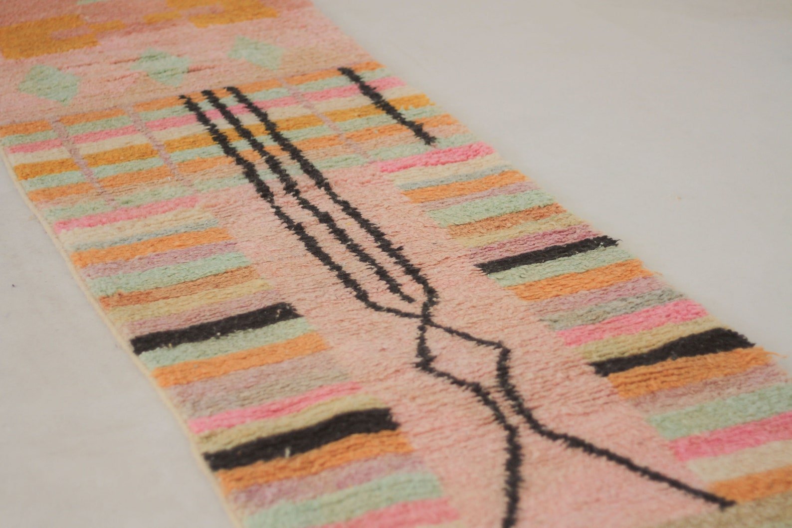 Orange 10x2 Berber Runner Rug – runner rug carpet, Handmade Wool Rug