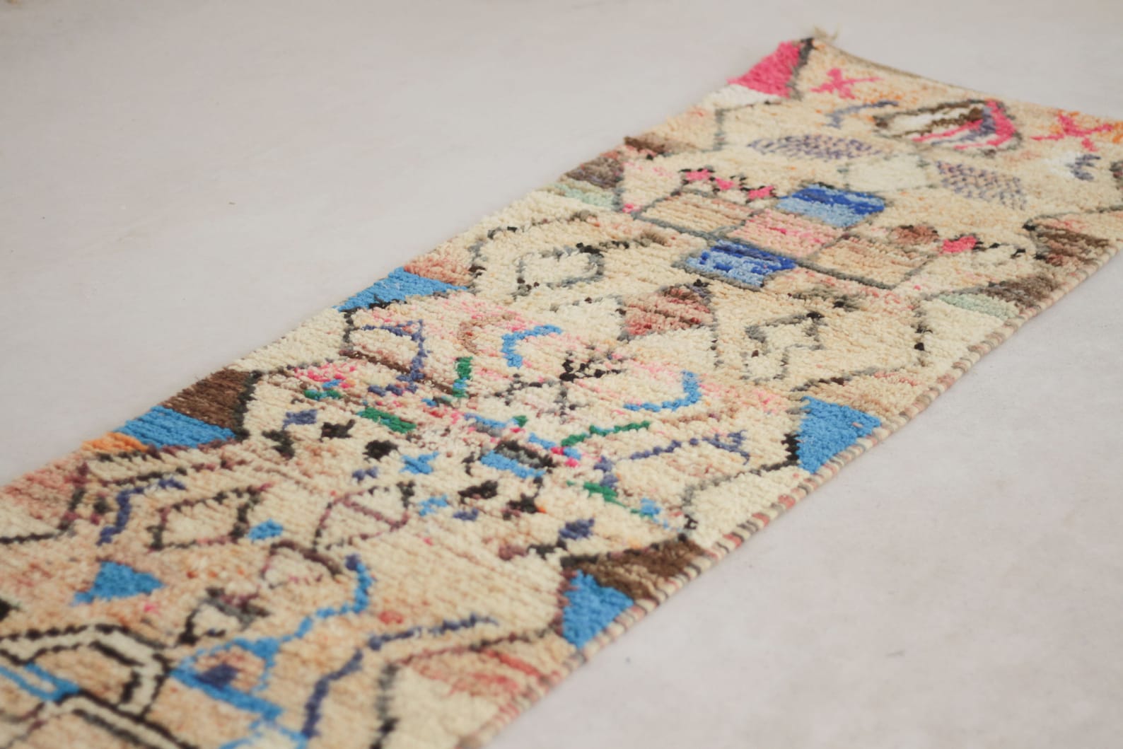 Multicolored 10x2 Berber Runner Rug – boho runner rug, moroccan carpet runner, Handmade Wool Rug