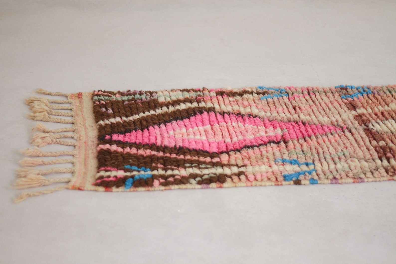 Brown 10x2 Berber Runner Rug – colorful runner rug, hall runner rugs, Handmade Wool Rug