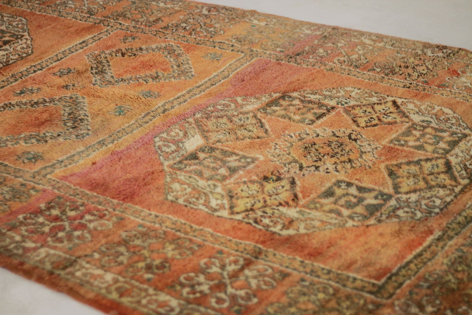 Vintage Moroccan Rug – Handmade Wool Berber rug, 6x12 ft – Large beni mguild rug