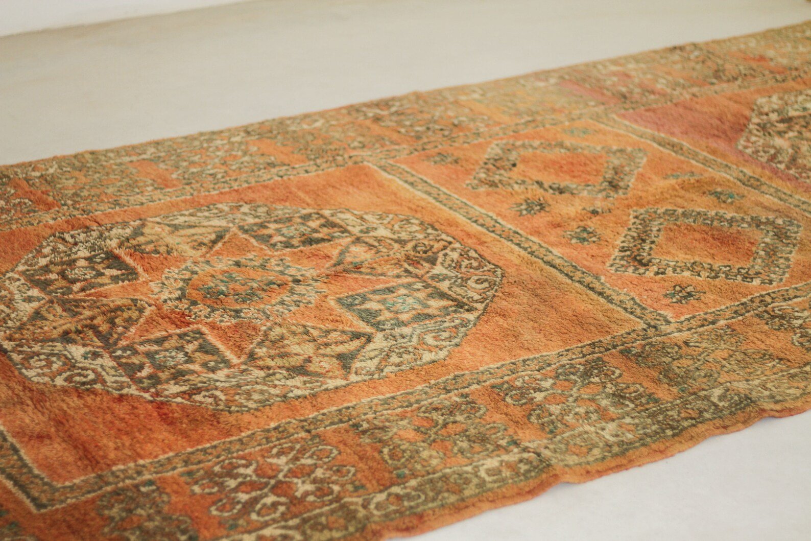 Vintage Moroccan Rug – Handmade Wool Berber rug, 6x12 ft – Large beni mguild rug