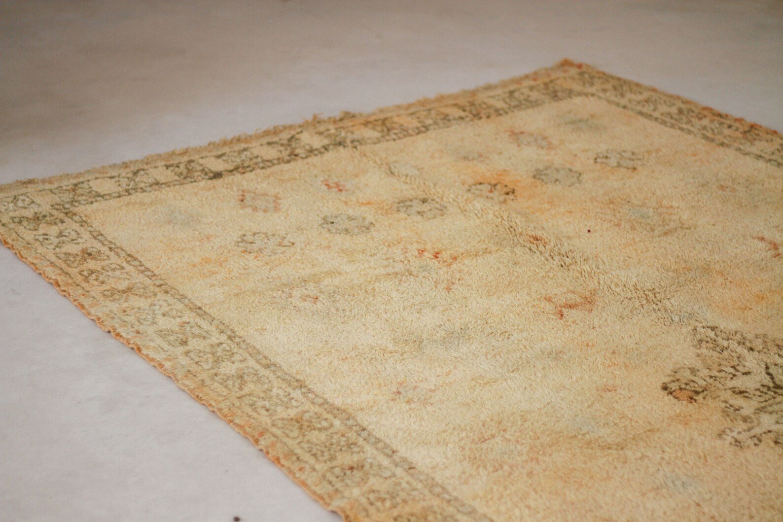 Large Vintage Moroccan Rug – Handmade Wool Berber rug, 6x12 ft – Yellow beni mguild rug