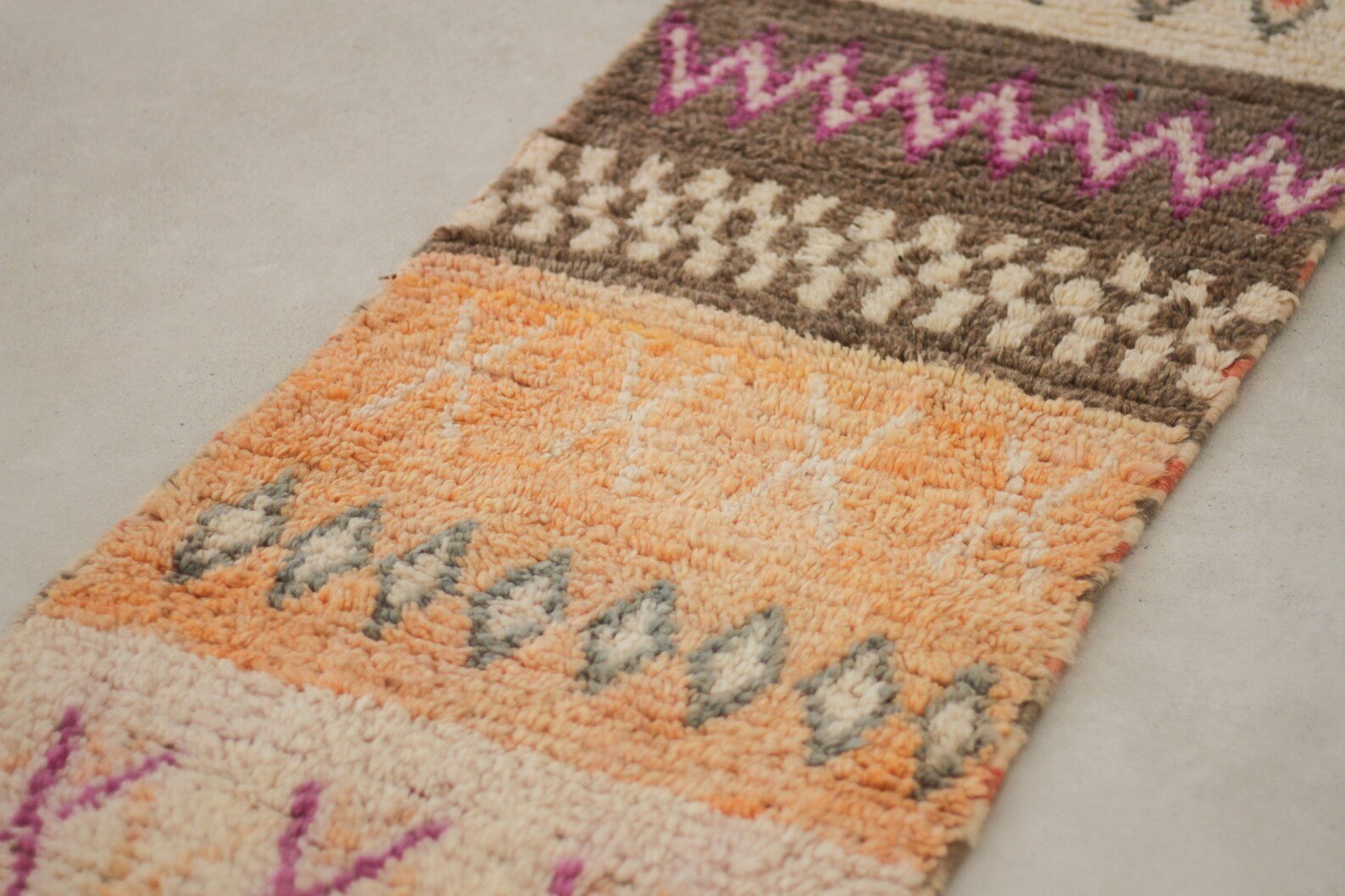Orange 10x2 Boujad Runner Rug – moroccan runner rugs, moroccan carpet runner, Handmade Wool Rug