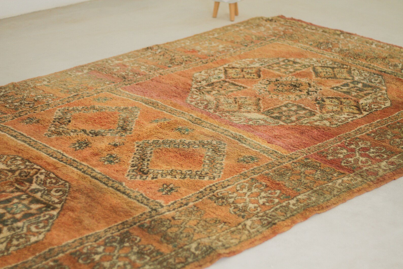 Vintage Moroccan Rug – Handmade Wool Berber rug, 6x12 ft – Large beni mguild rug
