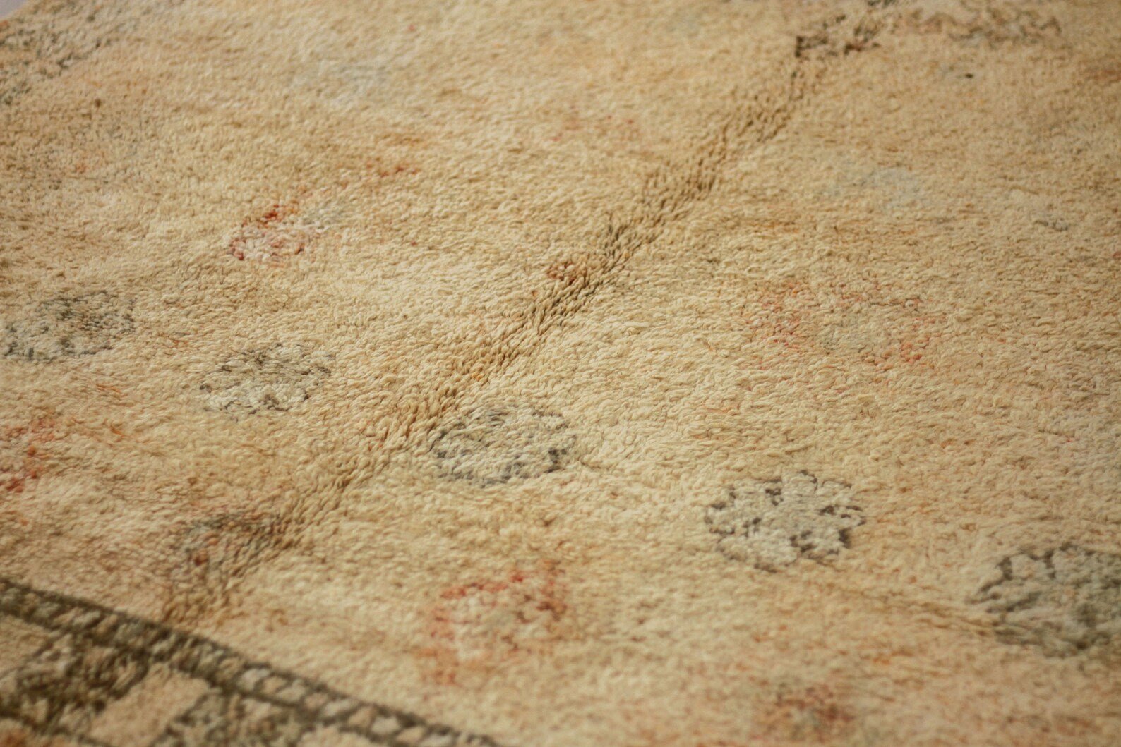 Large Vintage Moroccan Rug – Handmade Wool Berber rug, 6x12 ft – Yellow beni mguild rug