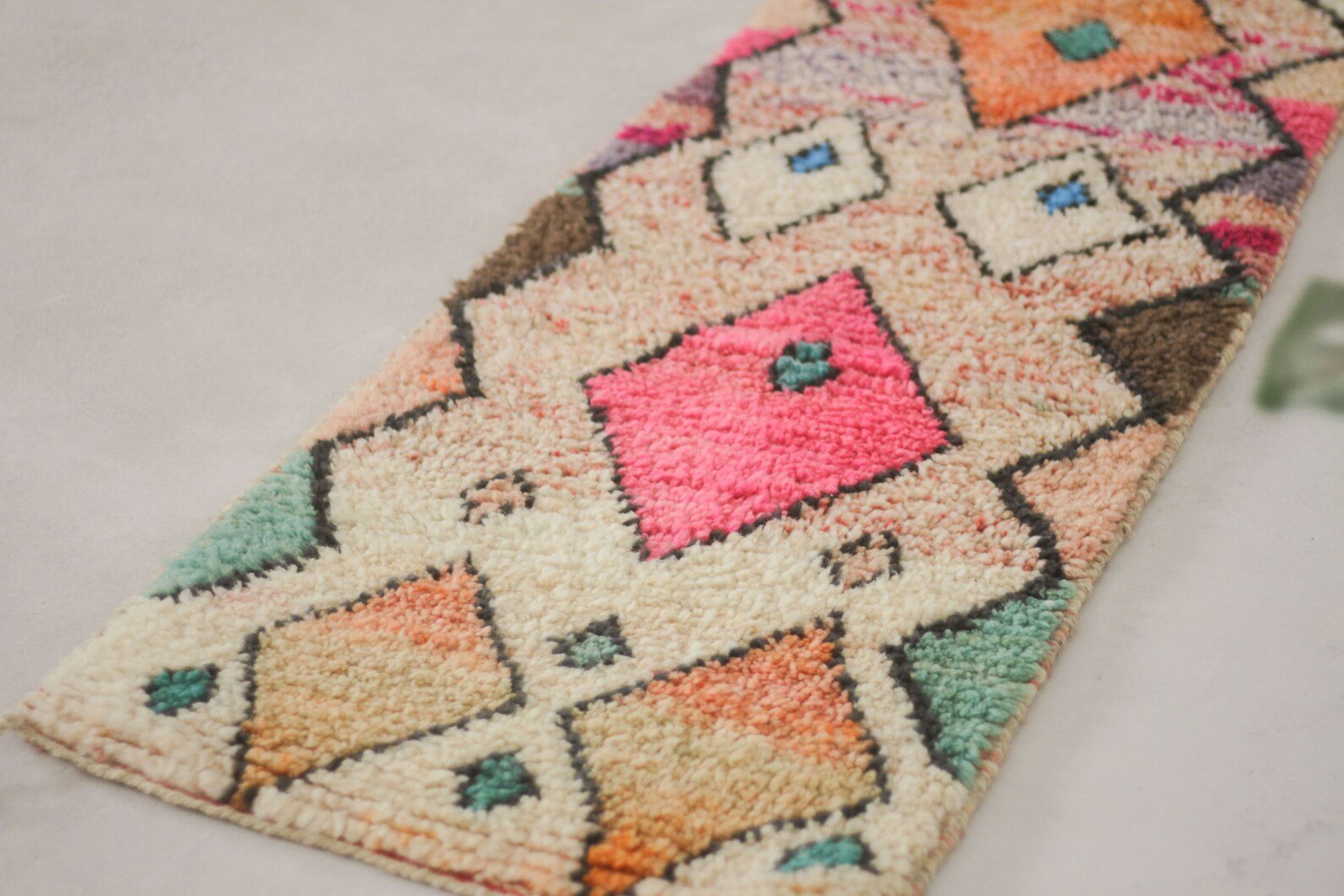 Pink 10.5x2 Berber Runner Rug – moroccan runner rugs, kitchen runner rugs, Handmade Wool Rug