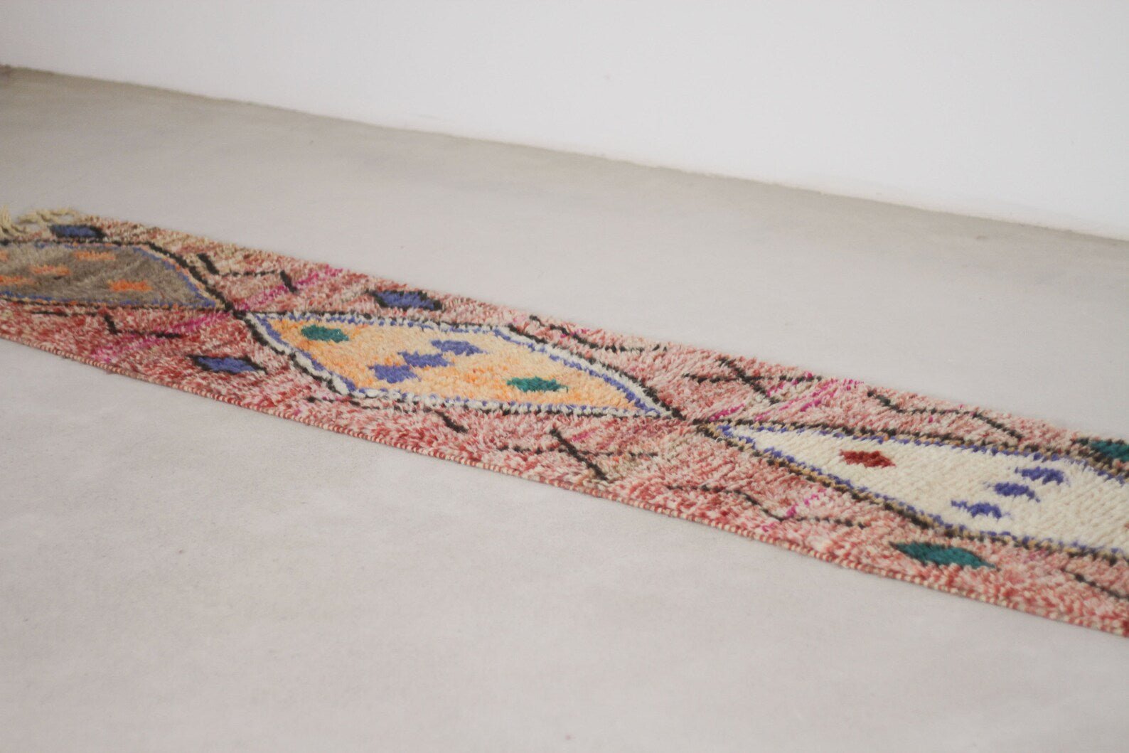 Multicolored 10x2 Boujad Runner Rug – hallway runner rugs, handmade runner rug, Handmade Wool Rug