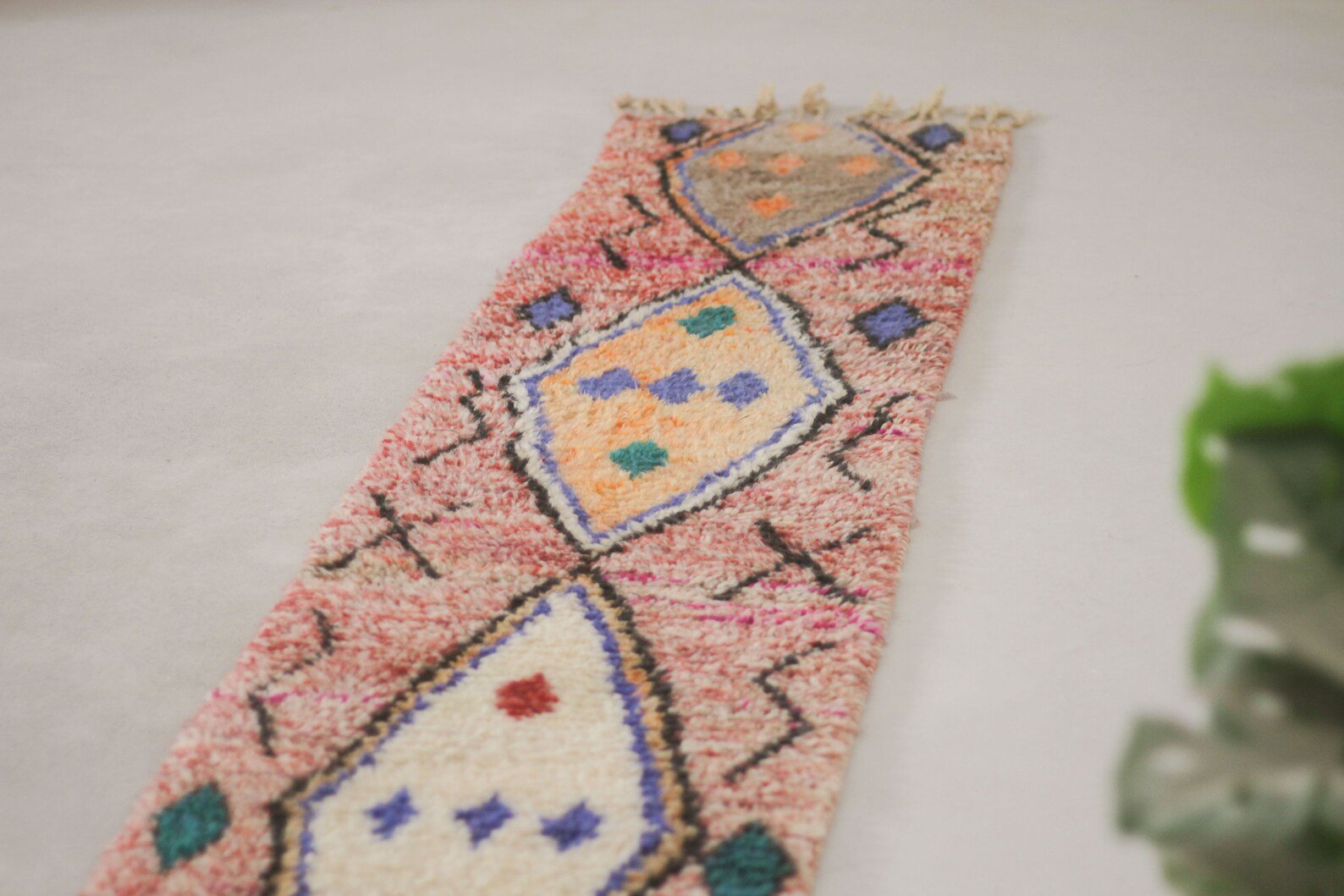 Multicolored 10x2 Boujad Runner Rug – hallway runner rugs, handmade runner rug, Handmade Wool Rug
