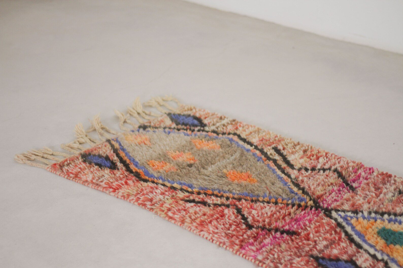 Multicolored 10x2 Boujad Runner Rug – hallway runner rugs, handmade runner rug, Handmade Wool Rug